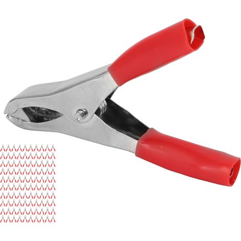 100 pinces isolées 20 A haute précision, élasticité de processus, gaine isolante en PVC pour test expérimental, fil rouge (1/5)