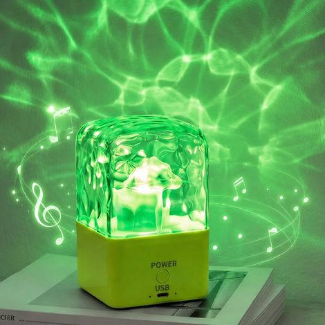 Veilleuse projecteur d’ondes océaniques vertes avec haut-parleur Bluetooth, éclairage RGB multicolore, lampe d’ambiance pour chambre et salon (1/5)