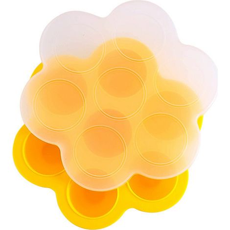 Sac à lunch en silicone avec couvercle, jaune, pour les fruits, les collations, pour une organisation optimale de la maison dans la cuisine et sur le comptoir.-AquaForge (1/5)