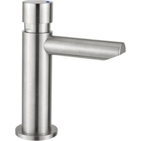 Rubinetto per lavabo temporizzato in acciaio inox spazzolato - Idral 08410 (1/5)
