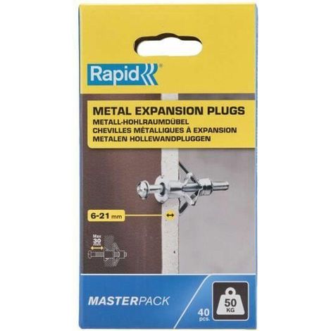 Tarugos de expansión ø13x52, 40 kg, tornillo M6x63 - Caja de 40 piezas - Rapid