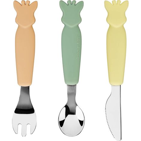Set di 3 posate in silicone, motivo: Sophie la giraffa (1/2)