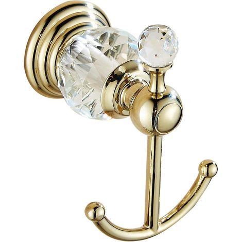 Handtuchhaken aus Kristallglas, goldene Bademantelhaken, Wandaufhänger für Badezimmerhandtücher für Kleiderschränke, an der Wand montierte Küche (1/5)