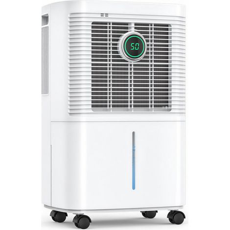 Déshumidificateur Compresseur 12 L/jour avec capteur d'humidité automatique, Séchage du linge, Drainage continu, Mode Nuit Minuterie (1/5)