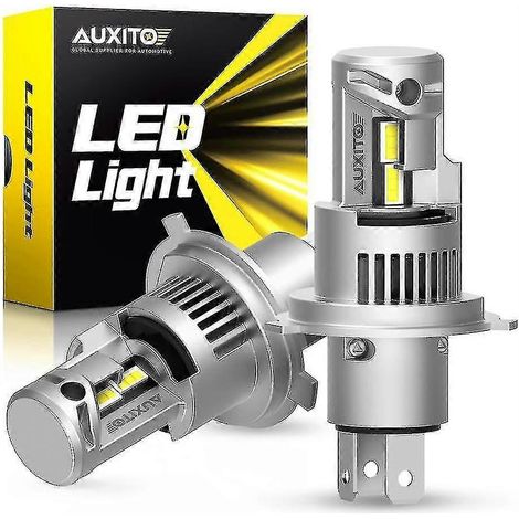 Auxito Lot de 2 ampoules LED Turbo H4 9003 20 000 lm 100 W ultra-lumineuses Canbus pour phares de voiture, feux de croisement/route, 12 puces CSP, sans erreur