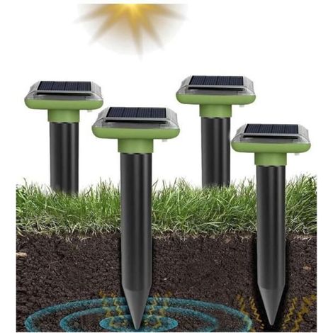 4X Solar Ultrasonic Repellents IP56 - Ultrasonic Mole Deterrent - Repels Moles - Eco-Friendly (1/5)