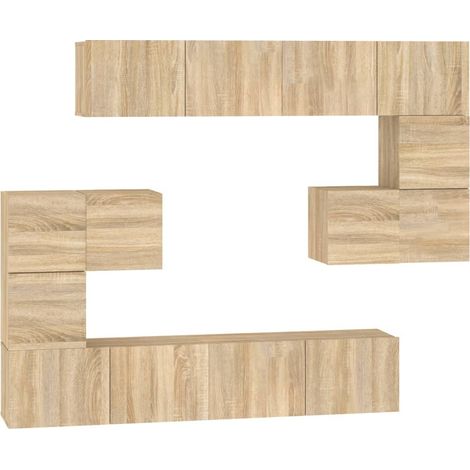 Maison Exclusive - TV-Wandschrank Sonoma-Eiche Holzwerkstoff (1/5)