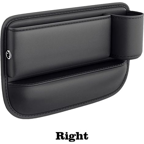 (Mise à niveau à droite) Organisateur de siège auto multifonctionnel pour combler l'espace entre les sièges avec porte-téléphone et porte-gobelet, sac de rangement en cuir PU pour l'intérieur de la vo (1/5)