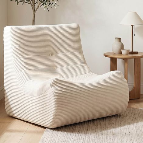 Sillón reclinable BILLY, modular, de 1 plaza, de terciopelo acanalado beige (1/5)
