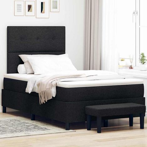 Boxspringbett mit Kissen Schwarz 120 x 190 cm Stoff (1/5)
