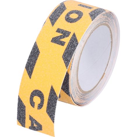 Ruban adhésif antidérapant PVC pour escaliers extérieurs, noir et jaune, imperméable