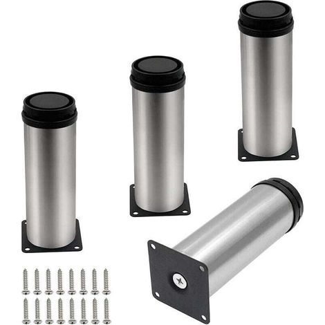 4 Pcs Pieds Meuble Réglables 15cm en Métal , XU,Pieds pour Table Chaise Armoire Lit avec Vis, produit qualité supérieure, durable et fiable, matériaux sélectionnés , satisfaction garantie - (1/4)