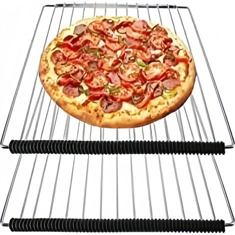 Set di 2 protezioni in silicone per griglie da forno, per uso interno, resistenti al calore e alle bruciature, nere. (1/5)
