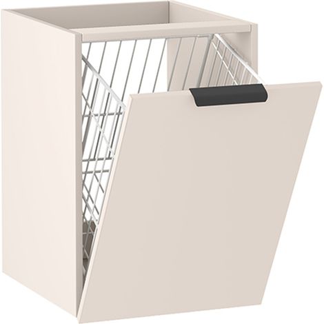Meuble avec panier à linge suspendu L.40 cm cachemire mat LUNA Furnidea (1/5)