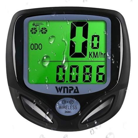 Ordinateur de vélo sans fil tacho de vélo étanche 16 fonctions compteur kilométrique LCD pour vélo (1/5)