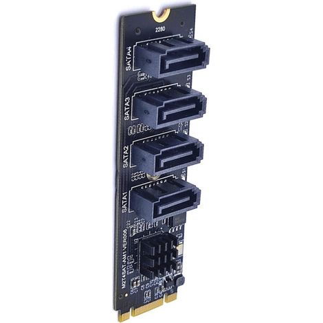 La JMB582 est une carte adaptatrice compatible M.2 NVMe vers 4 SATA3.0, une carte d'extension PCI-E vers SATA3.0 et une carte d'installation de disque dur (pilote non inclus).