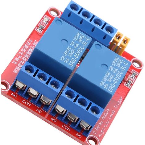 Module relais 2 voies avec isolation optocoupleur déclenchement niveau haut/bas (5V) (1/5)
