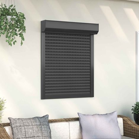Rollladen Anthrazit 70 x 100 cm Aluminium und Polyurethan