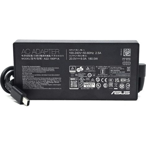 Adaptador de CA ASUS 180 W / 20 V / 9 A / Conector compacto / 3 pines