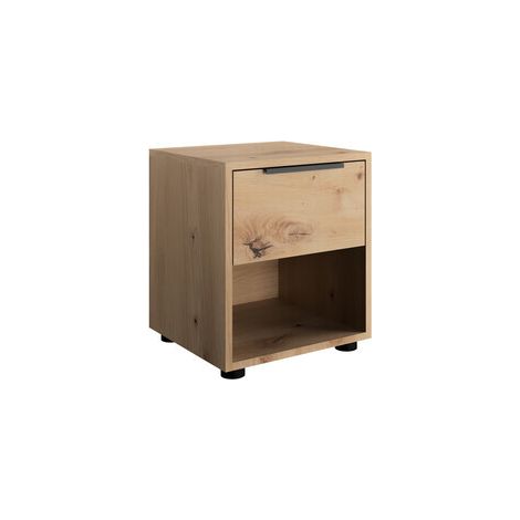 Comodino 1 Cassetto Rovere Artisan per Camera da Letto con Vano