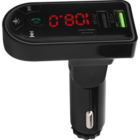 Émetteur FM Voiture Bluetooth 5.0 Lecteur MP3 Chargeur USB avec Écran LED et Lumière d'Ambiance (1/5)