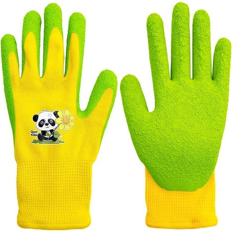 Gants de travail de jardin pour enfants de 3 à 6 ans, 7 à 9 ans, jardin d'enfants, junior, antidérapants, protecteurs, paume en caoutchouc naturel, bricolage (1/2)