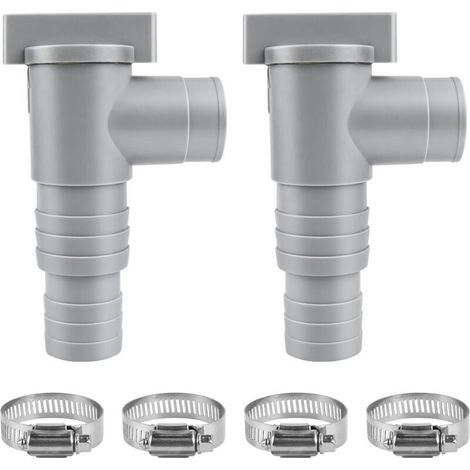 2 Pcs vanne d'arrêt Piscine 32mm Vanne d'entretien pour Piscine avec 4 Colliers de Serrage Accessoires d'entretien pour Piscine Hors Sol (1/4)