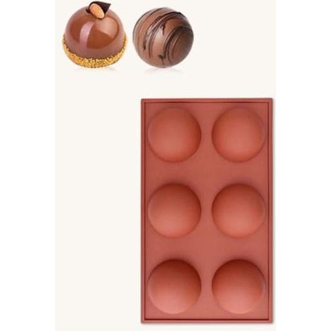 Moule en silicone demi-sphère, moule à mousse demi-boule, bombe au chocolat praliné marron (1/5)