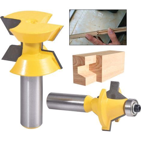 1/2" Shank Matching Tongue Groove Router Set Bit 120 Degree Edge Strip For DIY Woodworking