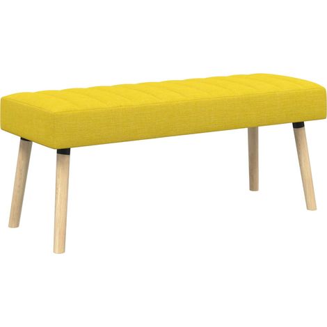 Banco con tapizado en canal Amarillo Claro 110 x 40 x 46 cm vidaXL