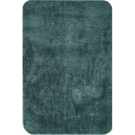 Alfombra de baño suave con base antideslizante de microfibra 60 x 90 cm rectangular accesorios de baño verde oscuro Urlana