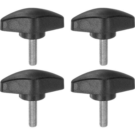 4Pcs Noir Boutons à Ailettes en T en Plastique M5 x 16mm avec Filetage Mâle Standard, Poignées en T, Boutons de Serrage à Main, Vis à Pouce (1/5)