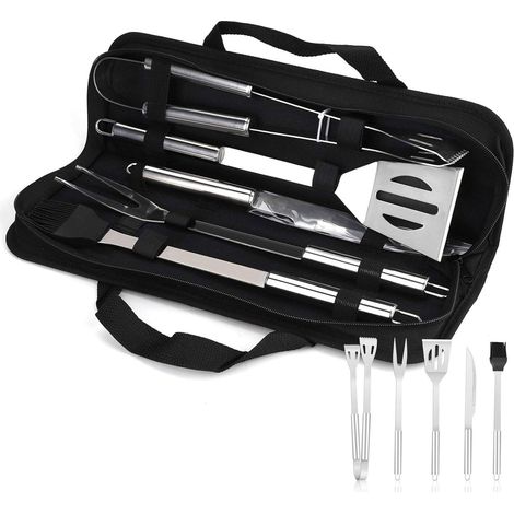 5 pezzi Utensili per barbecue, Kit barbecue Utensili per barbecue in acciaio inossidabile, Accessori per barbecue, Utensili per barbecue, Accessori per barbecue da giardino, Esterni
