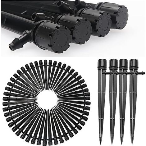 Irrigation Micro Drip Sprinkler Barbed Connector Support Stake Tube Irrigation Dripper Insertion Black (1/5)