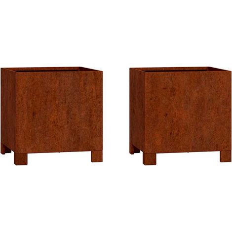 Maison Exclusive - Fioriere con Gambe 2pz Ruggine 30x30x30 cm Acciaio Corten (1/5)