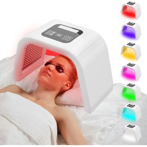 Lampe faciale LED SPA 7 couleurs, appareil de beauté multifonctionnel pour salons à domicile, masque facial LED multicolore, masque de luminothérapie rouge portable, soins de la peau à domicile et en (1/5)
