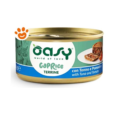 Oasy Cat Caprice Terrine con Tonno e Pomodoro - Oasy Cat Caprice Terrine con Tonno e Pomodoro - Lattina Da 85 Gr