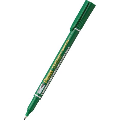 Rotulador Pentel NF450-D para CD, punta de 0,6-1 mm, color verde.
