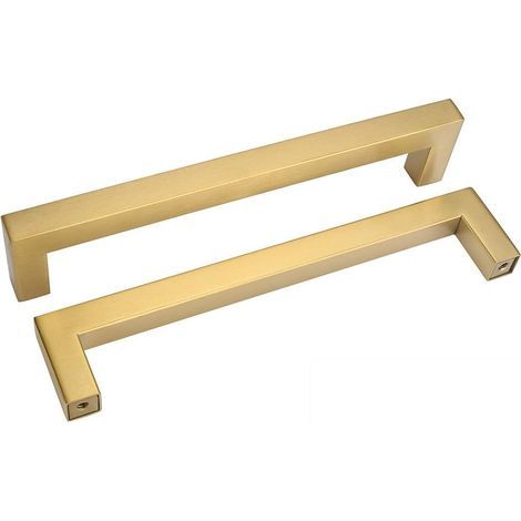 Küchenschrankgriff in Gold, 192 mm Lochabstand, Schrankgriff, 2-teiliger Küchengriff aus Edelstahl (1/5)
