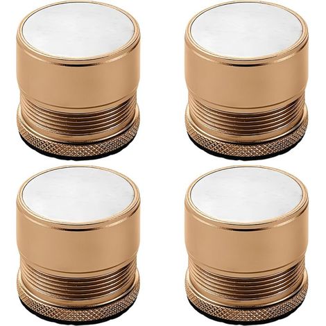 Lot de 4 Rehausseur de Meubles Réglable Métal, Rehausseur Pieds de Lit, Pieds de meubles pour Chaise, Caisson, Doré, hauteur de 2.7cm-4cm, diamètre 40mm (1/5)