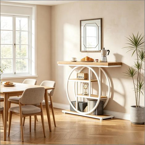 Table console d'entrée chic, console, table canapé 4 niveaux, table d'entrée, meuble TV