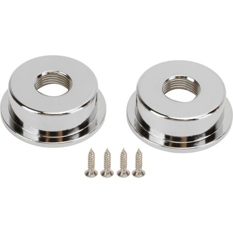 2PCS Plaque de Jack Guitare Électrique Ronde en Métal, Électrosocket avec Vis de Fixation Argenté