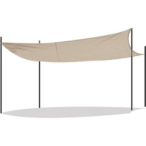 Toile d'ombrage rectangulaire - JUANIO - 400 x 300 cm - Imperméable - Protection solaire 95% UV - Sac et cordes inclus (1/3)