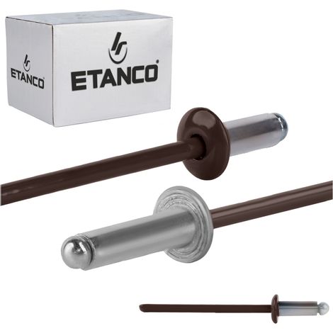 Remaches abiertos de aluminio de 3,2 x 8 mm, RAL 8017 (1/5)