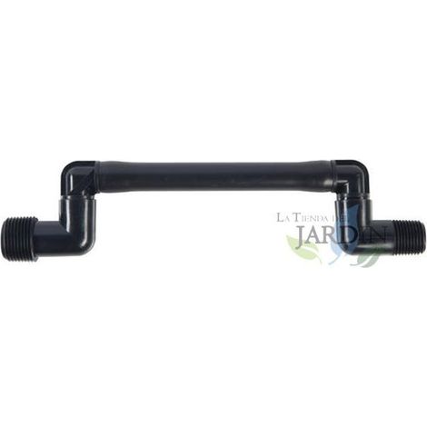 Codo articulado 15 cm 1/2" x 1/2" para difusores y aspersores, conexión flexible para sistemas de riego (1/2)