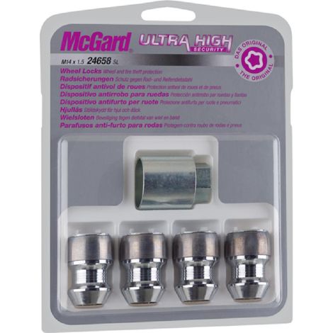 4 ECROUS ANTIVOL SL MCGARD M14X1.5/ 60°/ LONG. 39MM/ Ø21MM