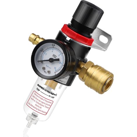 Régulateur de Pression d'air avec Manomètre 1/4" Filtre à Air Régulateur, Regulateur Pression Air, Protégez les Outils à air Comprimé (1/5)