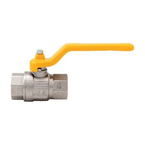 VALVOLA SFERA GAS + LEVA FF LONDON 066 ITAP - OTTONE NICHELATO 1/2F- 2 pezzi