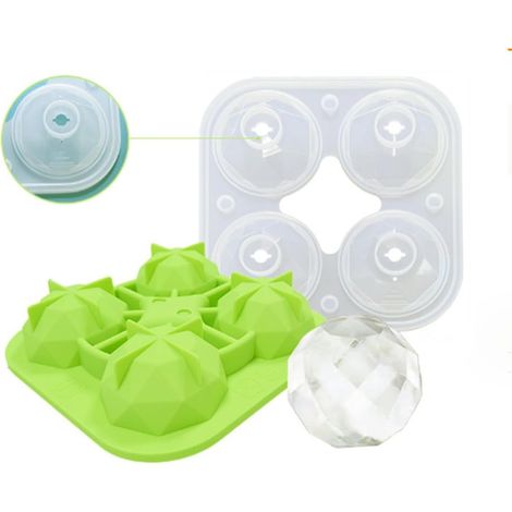 Stampo ghiaccio silicone sfera 5 cm verde 4 scomparti (1/5)
