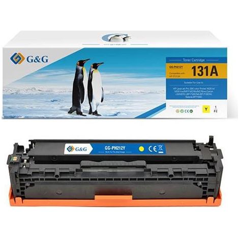 G&G Toner Remis à Neuf Compatible HP CF212A / Canon 731Y Jaune 1800 Pages